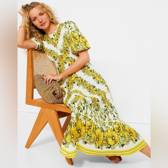 Alemais | Dresses | Nwot Alemais Gisela Floral Puff Sleeve Midi Dress Us  Size 6 | Poshmark